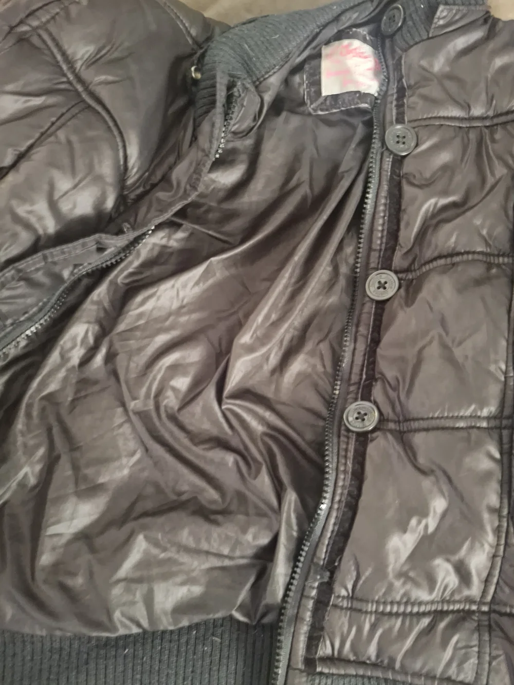 Justice Black Quilted Puffer Jacket for Kids
